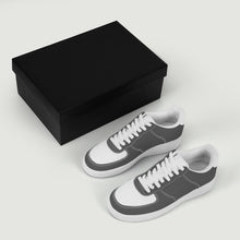 Load image into Gallery viewer, Ti Amo I love you - Exclusive Brand - Davy&#39;s Grey &amp; White - Low Top Unisex Sneakers - Sizes: Big Kids 4.5-7 / Mens 4.5-14.5 / Womens 5.5-14
