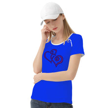 Load image into Gallery viewer, Ti Amo I love you - Exclusive Brand  - Blue Blue Eyes - Double Purple Heart - Women&#39;s T shirt
