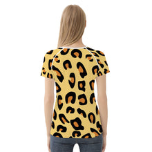 Load image into Gallery viewer, Ti Amo I love you - Exclusive Brand  - Golden Sand with Brandy Punch Spots - Brown Leopard - Women&#39;s T shirt
