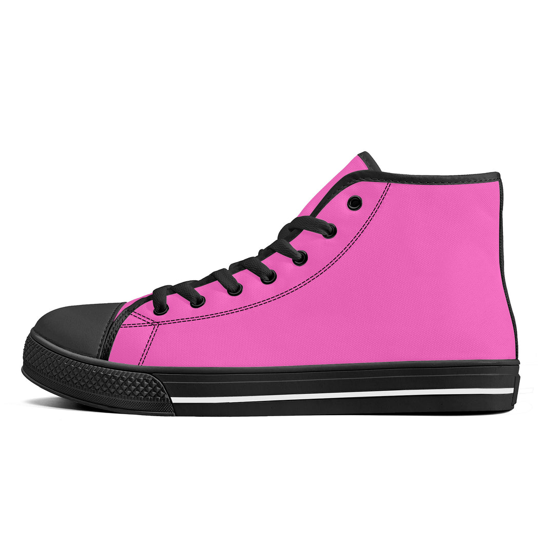 Ti Amo I love you - Exclusive Brand - Hot Pink - High-Top Canvas Shoes - Black Soles