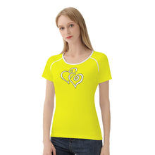 Load image into Gallery viewer, TI Amo I love you - Exclusive Brand - Lemon - Double White Heart - Women&#39;s T shirt
