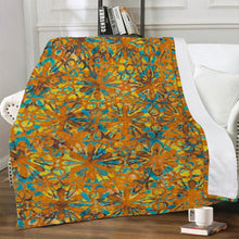 Load image into Gallery viewer, Ti Amo I love you - Exclusive Brand  - Zest &amp; Blue Chill Floral Pattern -  Micro Fleece - Blankets
