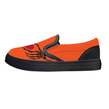 Load image into Gallery viewer, Ti Amo I love you - Exclusive Brand - Orange - Skeleton Hands with Heart - Kids Slip-on shoes - Black Soles
