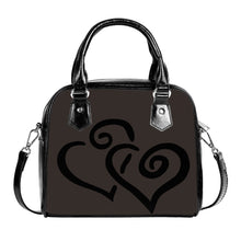 Load image into Gallery viewer, Ti Amo I love you - Exclusive Brand - Taupe - Double Black Heart -  Shoulder Handbag
