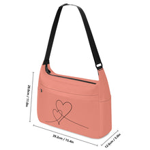 Load image into Gallery viewer, Ti Amo I love you - Exclusive Brand - Apricot - Double Script Heart - Journey Computer Shoulder Bag
