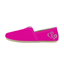 Load image into Gallery viewer, Ti Amo I love you - Exclusive Brand  - Hollywood Cerise - Double White Heart -  Casual Flat Driving Shoe
