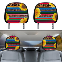 Load image into Gallery viewer, Ti Amo I love you - Exclusive Brand - Leopard &amp; Sunflowers - Car Headrest Covers
