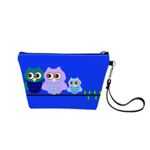 Load image into Gallery viewer, Ti Amo I love you - Exclusive Brand  - Blue Blue Eyes - 3 Owls - Sling Cosmetic Bag
