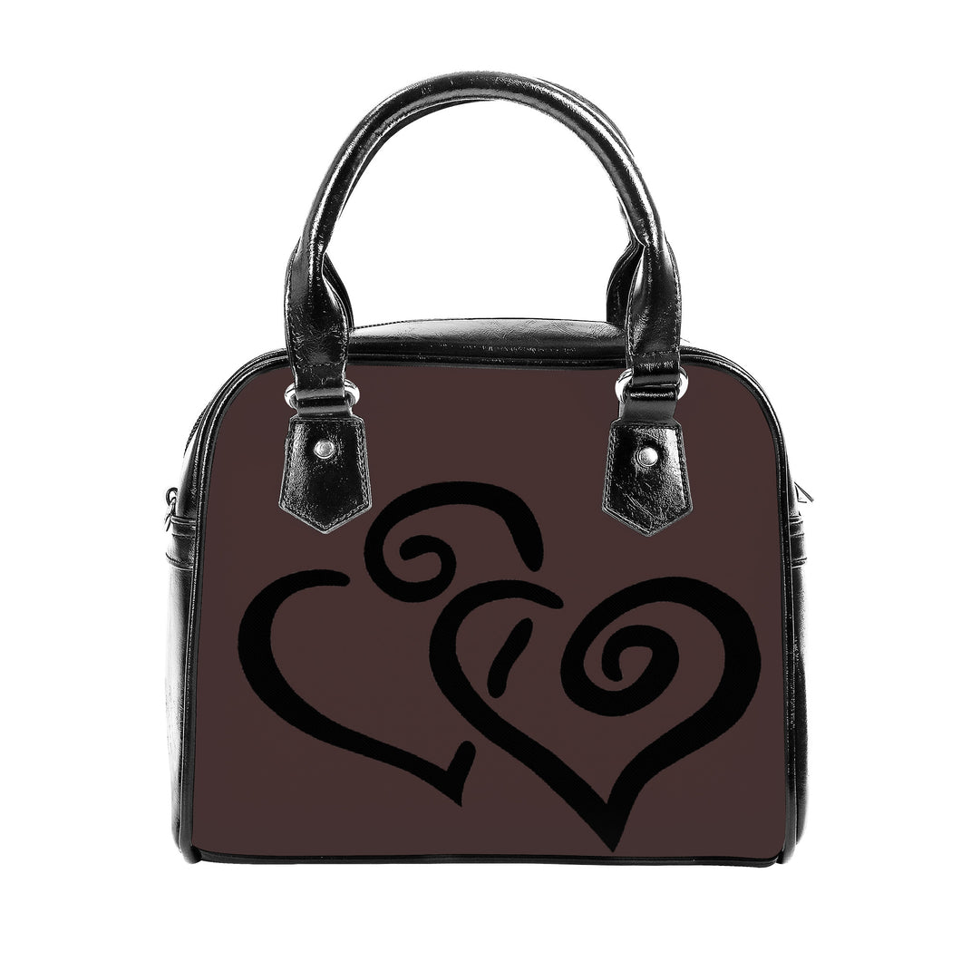 Ti Amo I love you - Exclusive Brand - Woody - Double Black Heart -  Shoulder Handbag