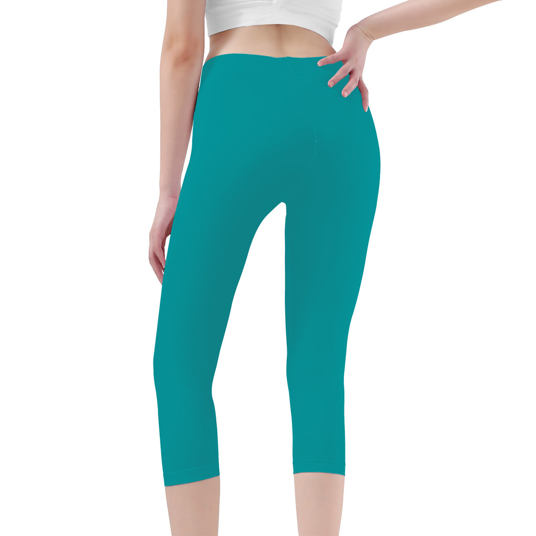 Ti Amo I love you -  Exclusive Brand  - Persian Green - Capri Yoga Leggings - Sizes XS-3XL