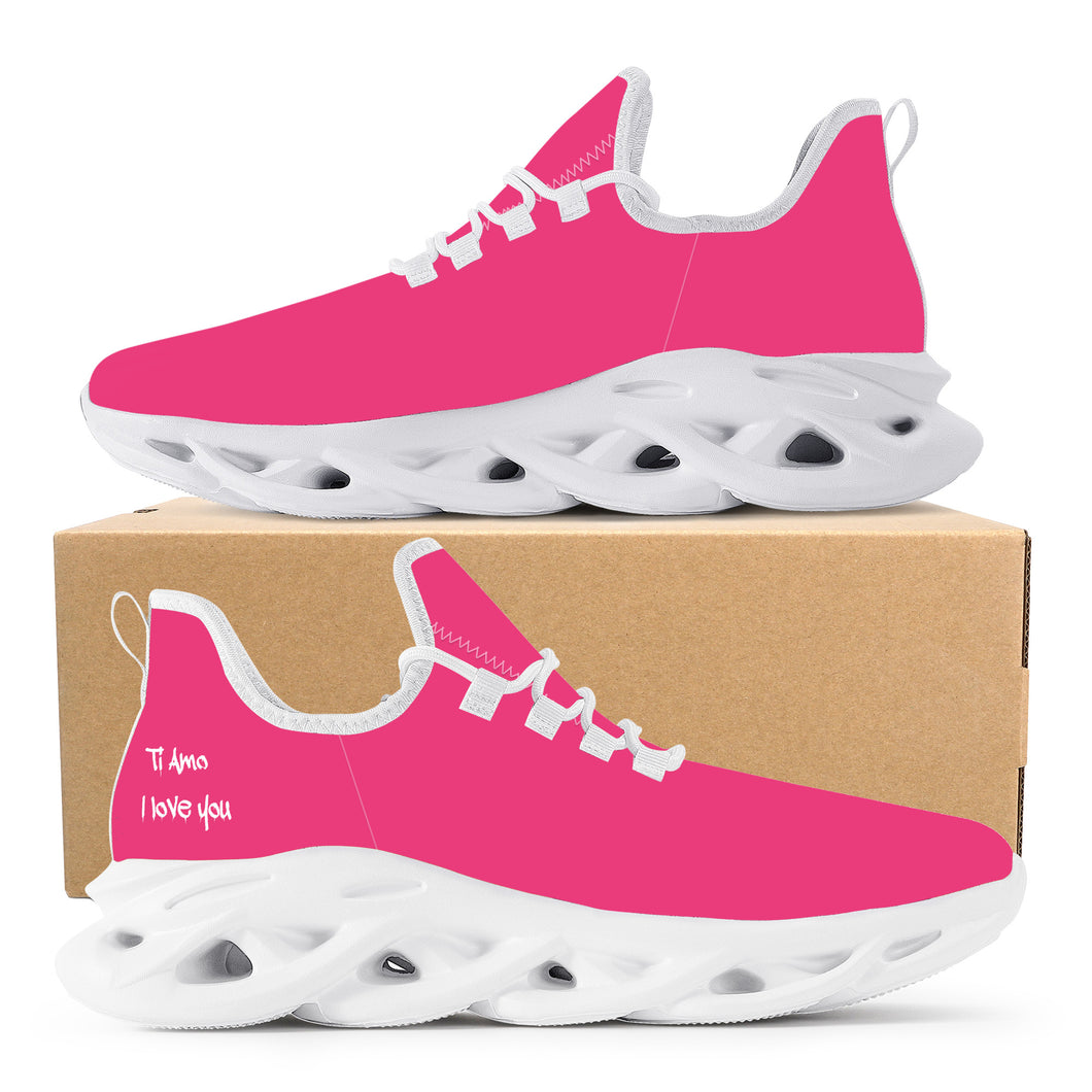 Ti Amo I love you - Exclusive Brand  - Cerise Red 2 - Mens / Womens - Flex Control Sneakers- White Soles