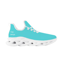 Load image into Gallery viewer, Ti Amo I love you - Exclusive Brand  - Medium Turquoise Blue - Mens / Womens - Flex Control Sneakers- White Soles
