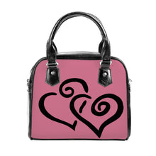 Load image into Gallery viewer, Ti Amo I love you - Exclusive Brand - Chateau Rose - Double Black Heart -  Shoulder Handbag
