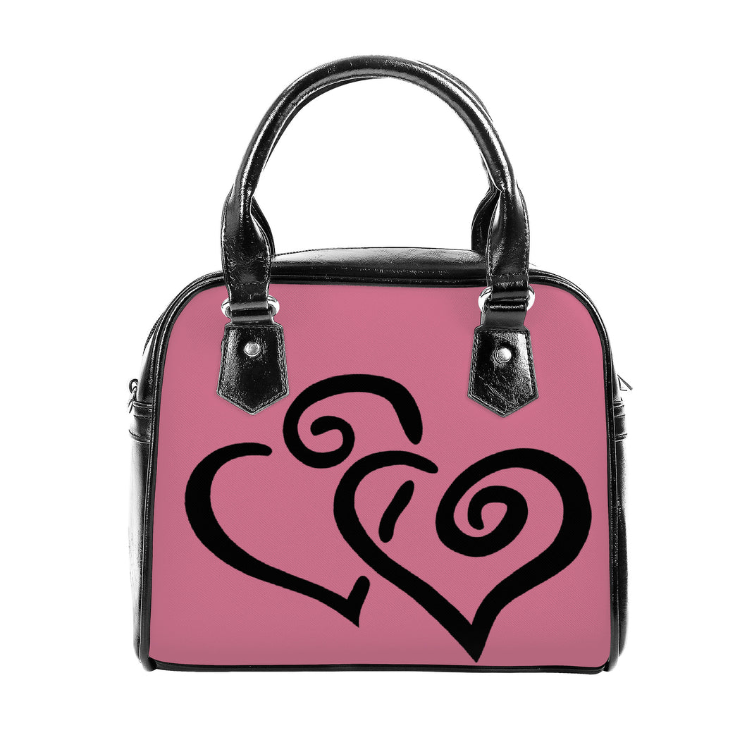 Ti Amo I love you - Exclusive Brand - Chateau Rose - Double Black Heart -  Shoulder Handbag