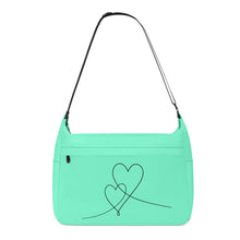 Load image into Gallery viewer, Ti Amo I love you - Exclusive Brand - Aquamarine - Double Script Heart - Journey Computer Shoulder Bag
