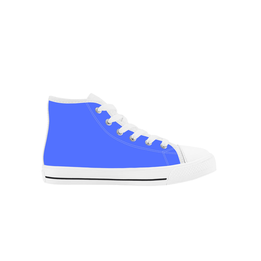 Ti Amo I love you - Exclusive Brand - Neon Blue - Double Black Heart -  Kids High Top Canvas Shoes