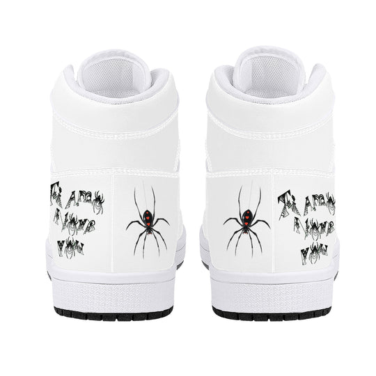 Ti Amo I love you  - Exclusive Brand  - White - Spider - High-Top Synthetic Leather Sneakers - White Soles