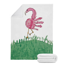 Load image into Gallery viewer, Ti Amo I love you - White - Flamingo Child&#39;s Handprint Drawing -  Blankets
