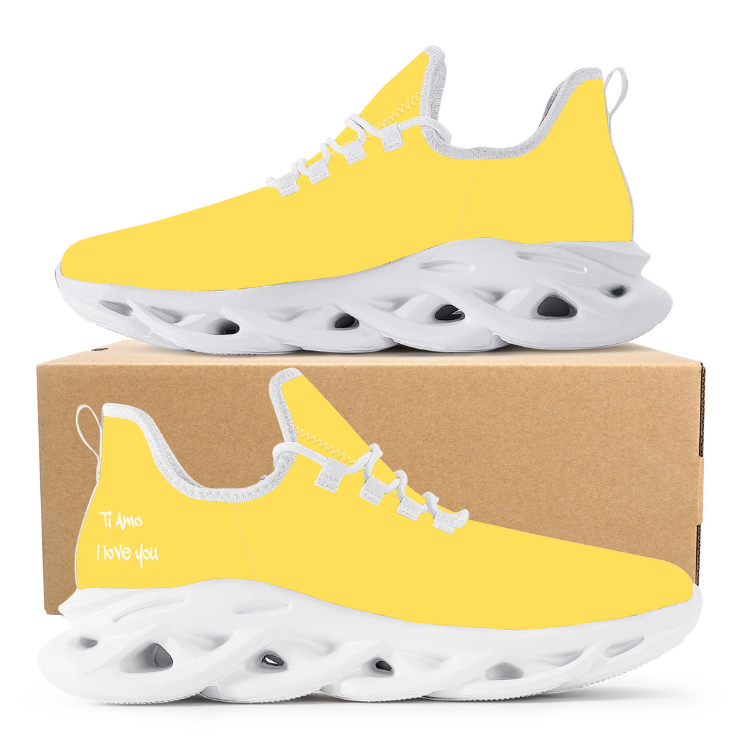 Ti Amo I love you - Exclusive Brand  - Mustard Yellow - Mens / Womens - Flex Control Sneakers- White Soles