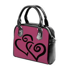 Load image into Gallery viewer, Ti Amo I love you - Exclusive Brand - Medium Ruby - Double Black Heart -  Shoulder Handbag
