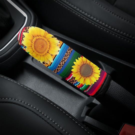 Ti Amo I love you - Exclusive Brand - Leopard & Sunflower - Car Handbrake Cover