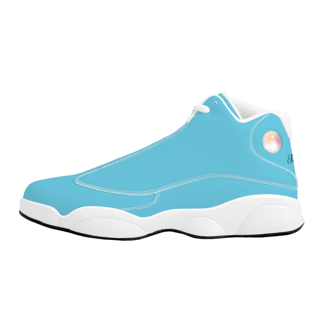 Ti Amo I love you - Exclusive Brand  - Aquamarine Blue - Mens / Womens - Unisex  Basketball Shoes - White Laces