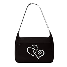 Load image into Gallery viewer, Ti Amo I love you - Exclusive Brand - Asphalt - Double White Heart - Journey Computer Shoulder Bag
