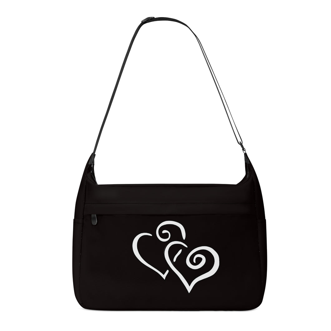 Ti Amo I love you - Exclusive Brand - Asphalt - Double White Heart - Journey Computer Shoulder Bag