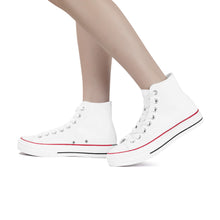 Load image into Gallery viewer, Ti Amo I love you - Exclusive Brand  - White -  High Top Canvas Shoes - White Soles
