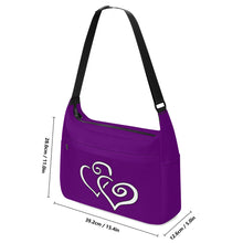 Load image into Gallery viewer, Ti Amo I love you - Exclusive Brand - Purpled - Double White Heart - Journey Computer Shoulder Bag
