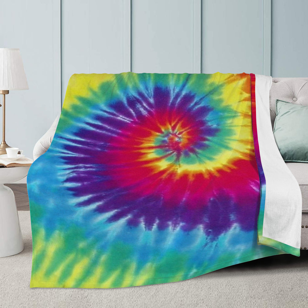 Ti Amo I love you - Exclusive Brand- Rainbow Tie-Dye - Micro Fleece Blankets