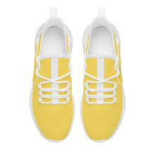 Load image into Gallery viewer, Ti Amo I love you - Exclusive Brand  - Mustard Yellow -  Double Heart - Womens Mesh Knit Shoes - White Soles
