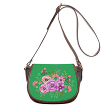 Load image into Gallery viewer, Ti Amo I love you - Exclusive Brand - Asada Green - Floral Bouquet - Saddle Bag
