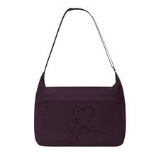 Load image into Gallery viewer, Ti Amo I love you - Exclusive Brand - Aubergine Gleam - Double Script Heart - Journey Computer Shoulder Bag
