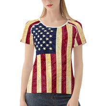 Load image into Gallery viewer, Ti Amo I love you - Exclusive Brand  - Old American Flag - Women&#39;s T shirt - Sizes XS-2XL
