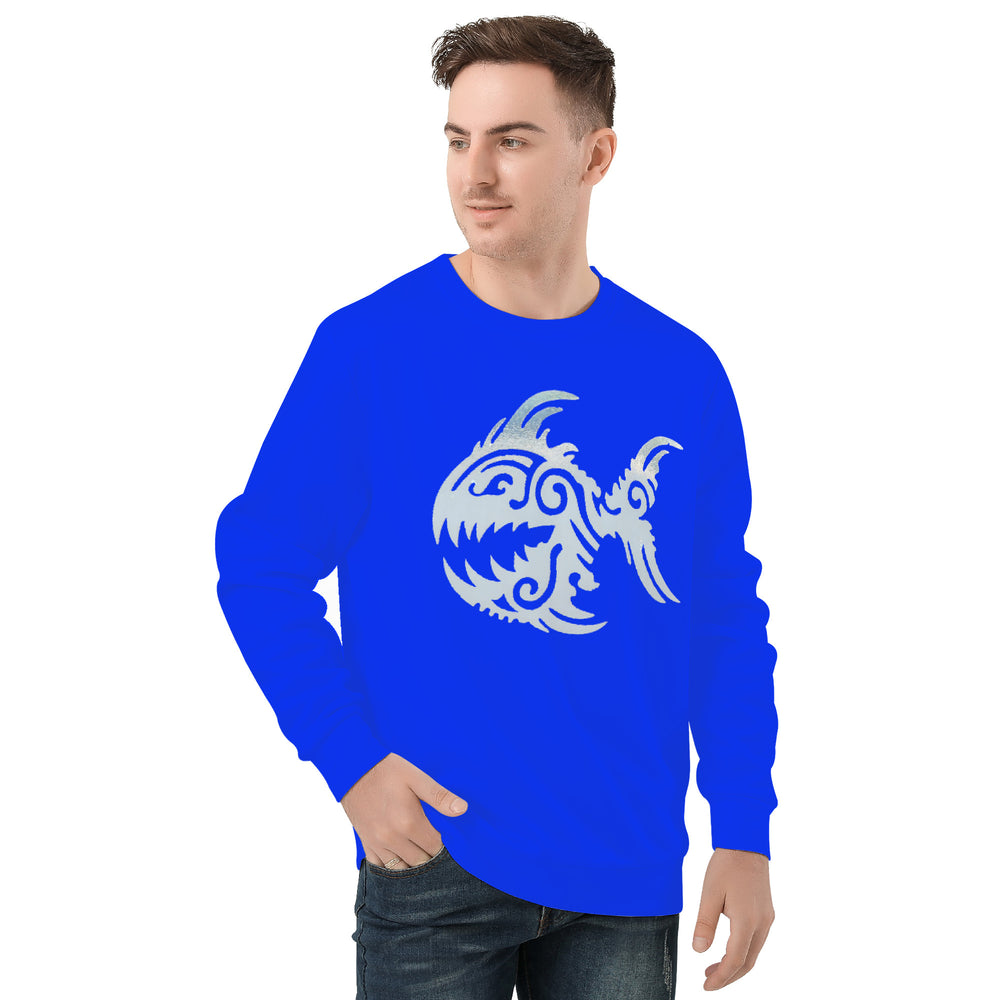 Ti Amo I love you - Exclusive Brand  -Blue Blue Eyes- Angry Fish - Men's Sweatshirt