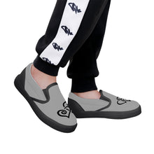 Load image into Gallery viewer, Ti Amo I love you - Exclusive Brand - Silver Chalice - Double Black Heart - Kids Slip-on shoes - Black Soles
