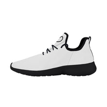 Load image into Gallery viewer, Ti Amo I love you - Exclusive Brand  - White - Double Black Heart - Lightweight Mesh Knit Sneaker - Black Soles
