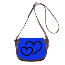 Load image into Gallery viewer, Ti Amo I love you - Exclusive Brand - Blue Blue Eyes - Double Black Heart - Saddle Bag
