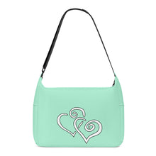 Load image into Gallery viewer, Ti Amo I love you - Exclusive Brand - Magic Mint - Double White Heart - Journey Computer Shoulder Bag
