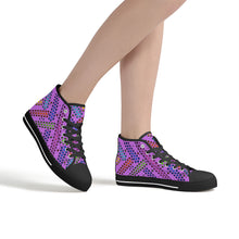 Load image into Gallery viewer, Ti Amo I love you - Exclusive Brand - Lavender - Deco Dots - High-Top Canvas Shoes - Black Soles
