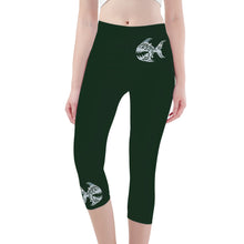 Load image into Gallery viewer, Ti Amo I love you -  Exclusive Brand  - Celtic - Womens / Teen Girls  / Womens Plus Size  - Angry Fish - Capri Yoga Leggings
