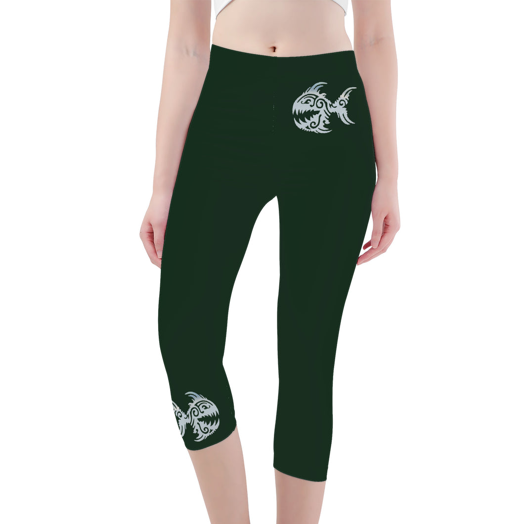 Ti Amo I love you -  Exclusive Brand  - Celtic - Womens / Teen Girls  / Womens Plus Size  - Angry Fish - Capri Yoga Leggings