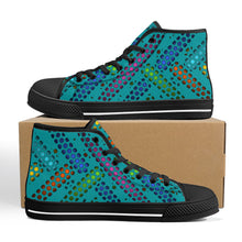 Load image into Gallery viewer, Ti Amo I love you - Exclusive Brand - Persian Green - Deco Dots -  High-Top Canvas Shoes - Black Soles
