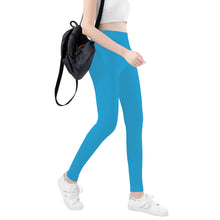 Load image into Gallery viewer, Ti Amo I love you - Exclusive Brand  - Twitter Blue - White Daisy -  Yoga Leggings
