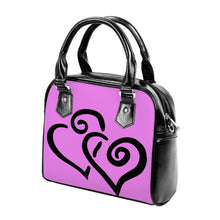 Load image into Gallery viewer, Ti Amo I love you - Exclusive Brand - Violet - Double Black Heart -  Shoulder Handbag
