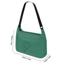 Load image into Gallery viewer, Ti Amo I love you - Exclusive Brand - Deep Aquamarine - Double Script Heart - Journey Computer Shoulder Bag
