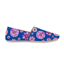 Load image into Gallery viewer, Ti Amo I love you  - Exclusive Brand  - Cobalt Blue with Flowers - Casual Flat Driving Shoe
