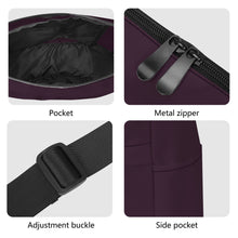 Load image into Gallery viewer, Ti Amo I love you - Exclusive Brand - Aubergine Gleam - Double Script Heart - Journey Computer Shoulder Bag
