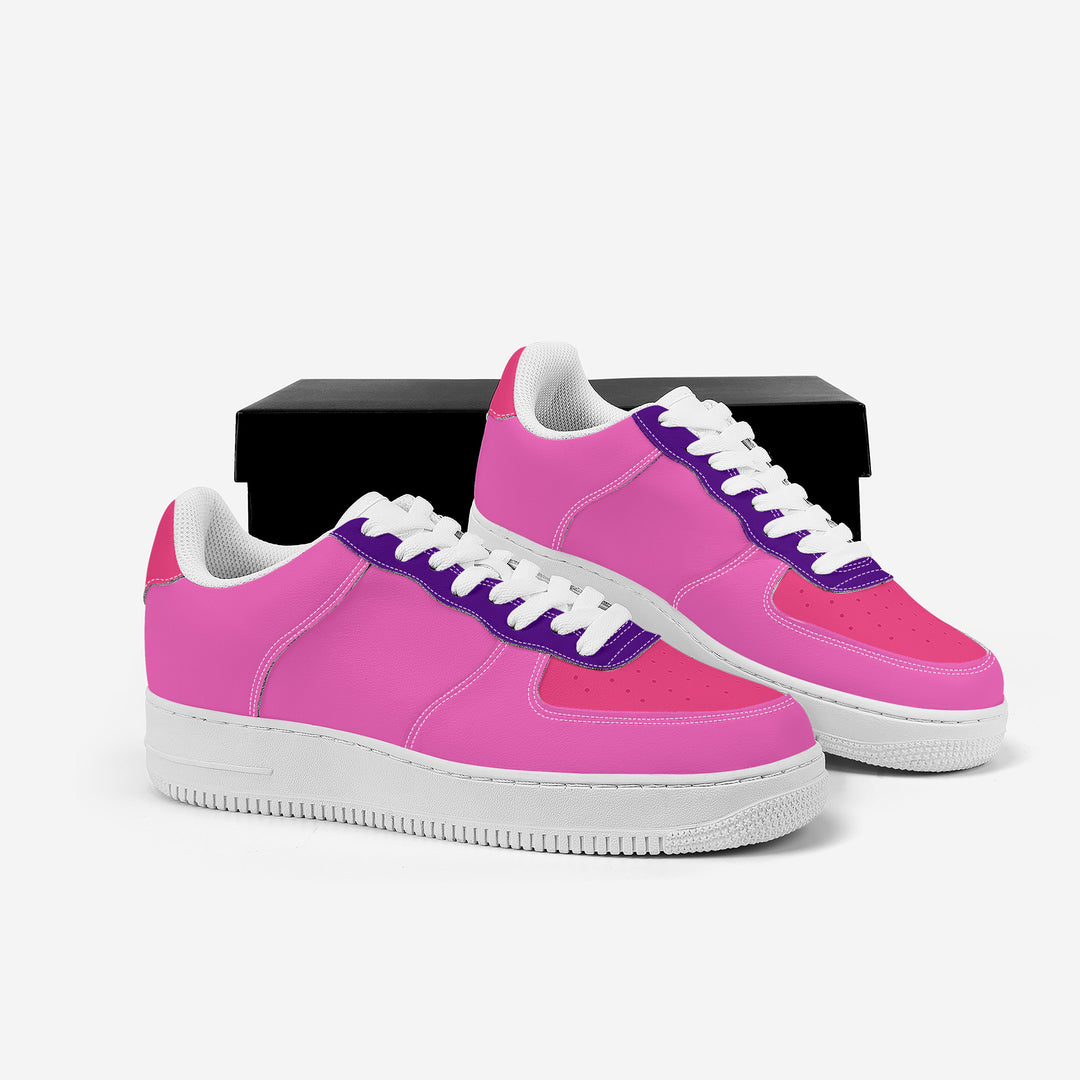 Ti Amo I love you - Exclusive Brand  - Hot Pink with Violet Red & Pigment Indigo - Womens Low Top Sneakers